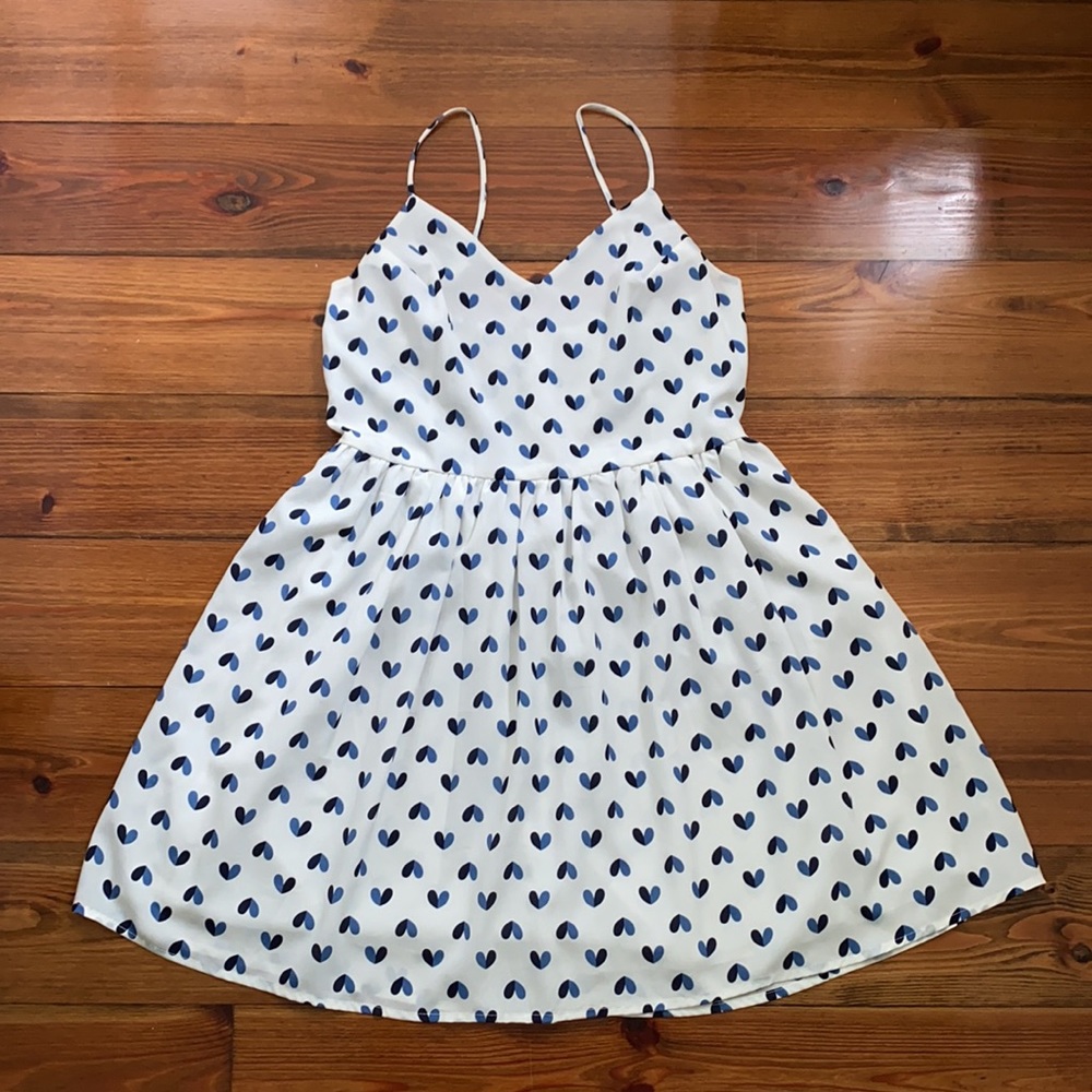 Blue & White Tiny Heart Sundress